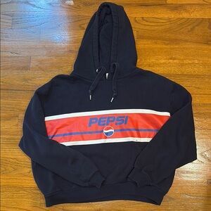 Pepsi Black Hoodie with Red and Blue Logo